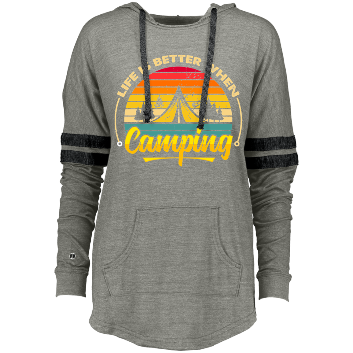 Ladies Hooded Low Key Pullover_camping