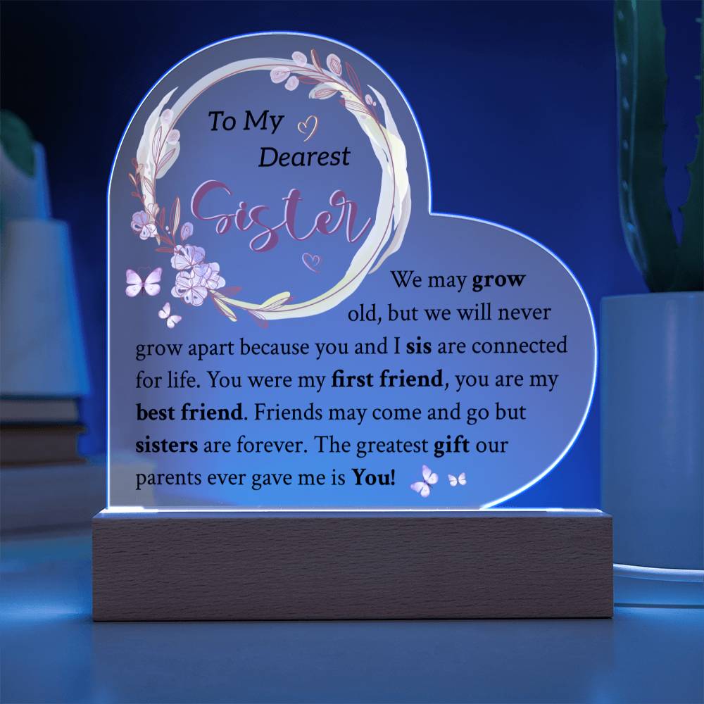 To My Sister | Always Remember | Acrylic Heart Plaque