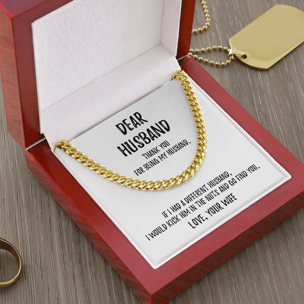 Dear Husband - Cuban Link Chain - Perfect Gift for Him