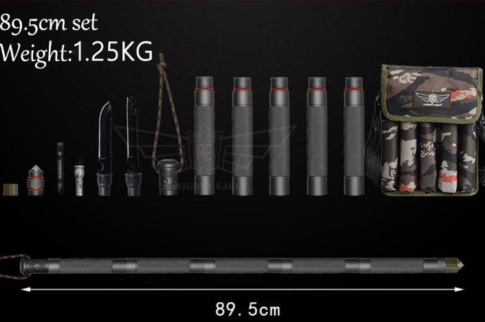 Tactical Hiking Walking Stick Survival Trekking Pole