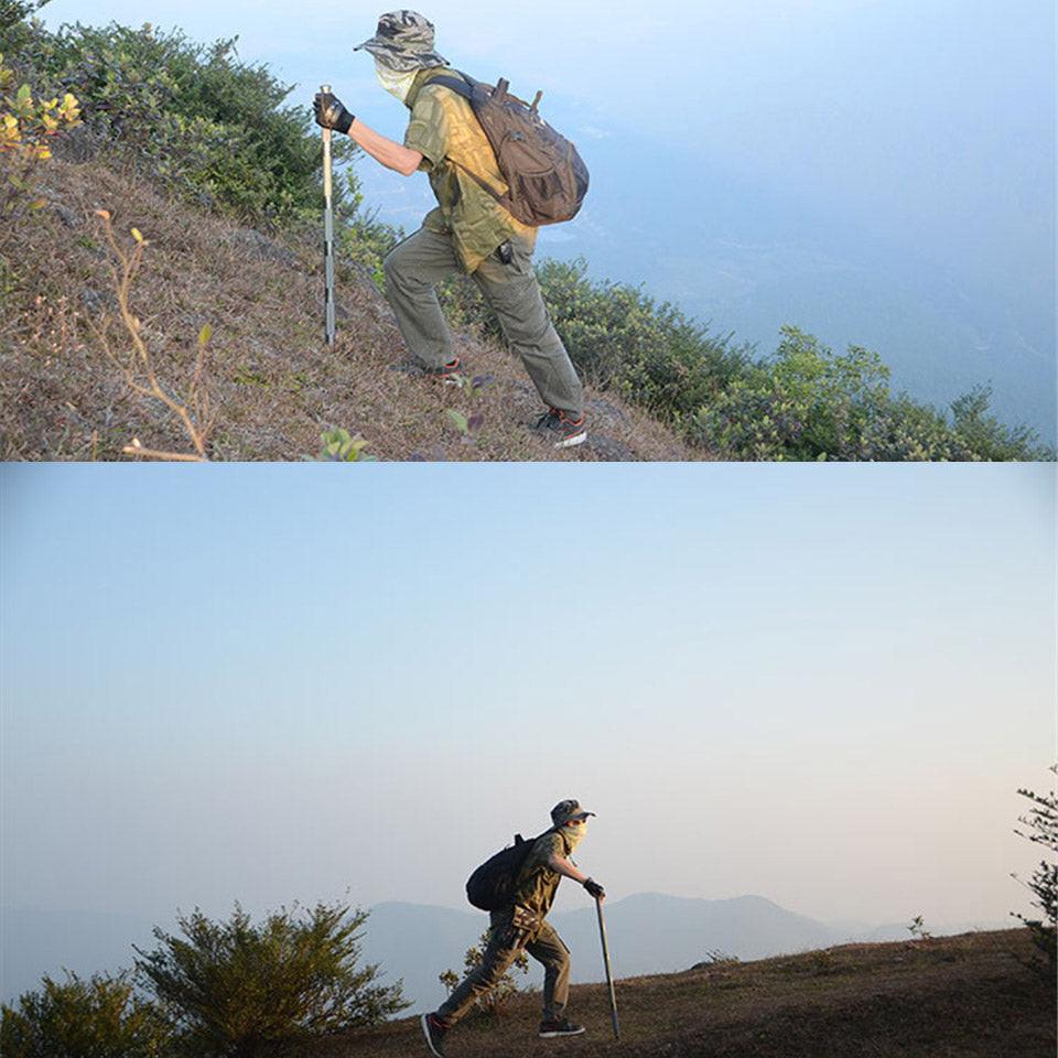 Tactical Hiking Walking Stick Survival Trekking Pole