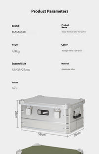 Aluminum Camping Storage Box Outdoor Gear Organizer