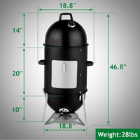 3-Layer Charcoal Smoker Grill for Outdoor BBQ Cooking