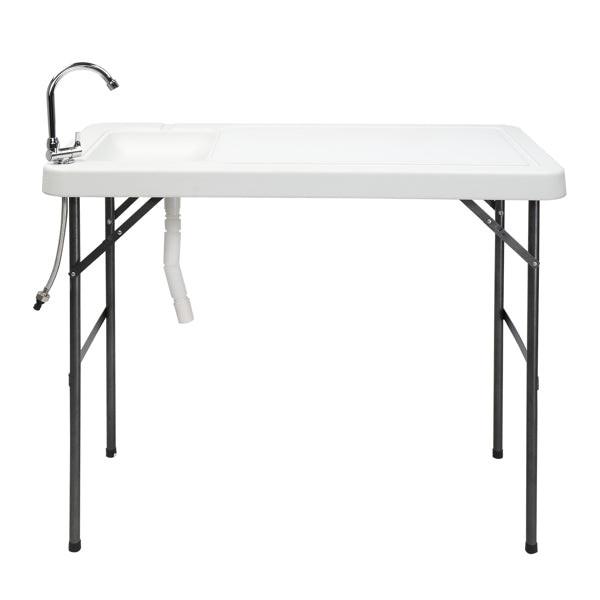 Outdoor Camping Table with Sink & Faucet Station