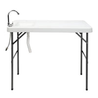 Outdoor Camping Table with Sink & Faucet Station