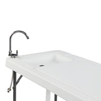 Outdoor Camping Table with Sink & Faucet Station