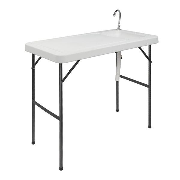 Outdoor Camping Table with Sink & Faucet Station