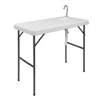 Outdoor Camping Table with Sink & Faucet Station