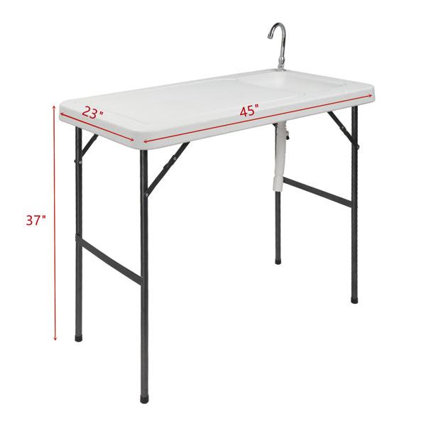 Outdoor Camping Table with Sink & Faucet Station