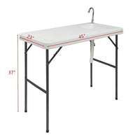 Outdoor Camping Table with Sink & Faucet Station