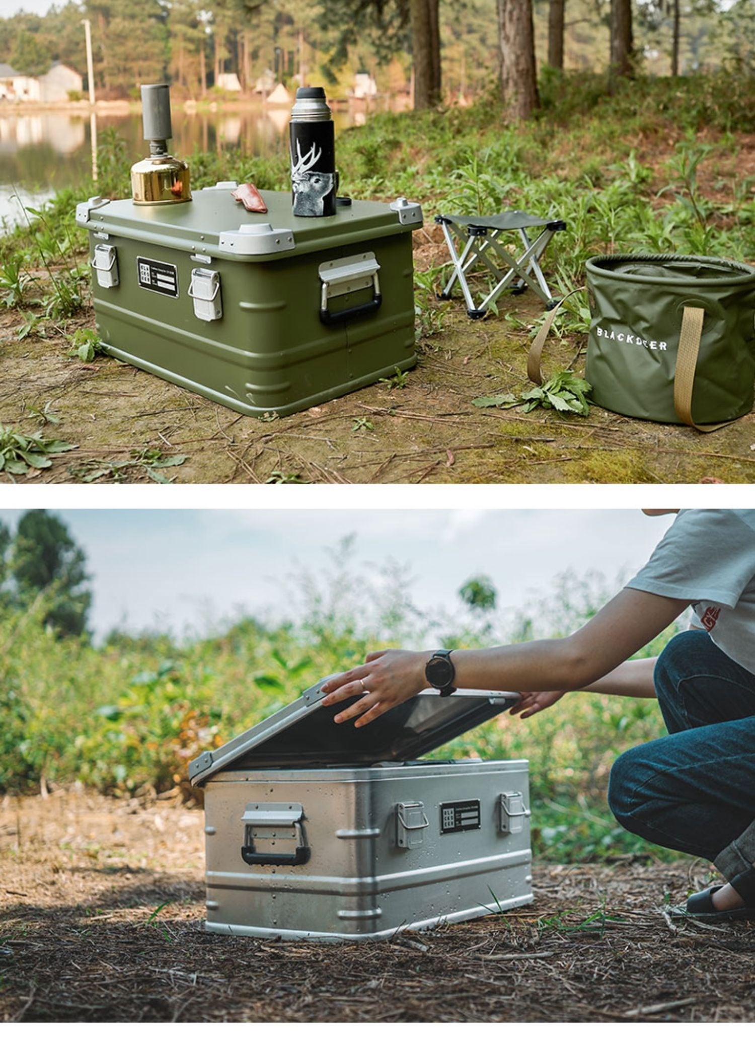 Aluminum Camping Storage Box Outdoor Gear Organizer