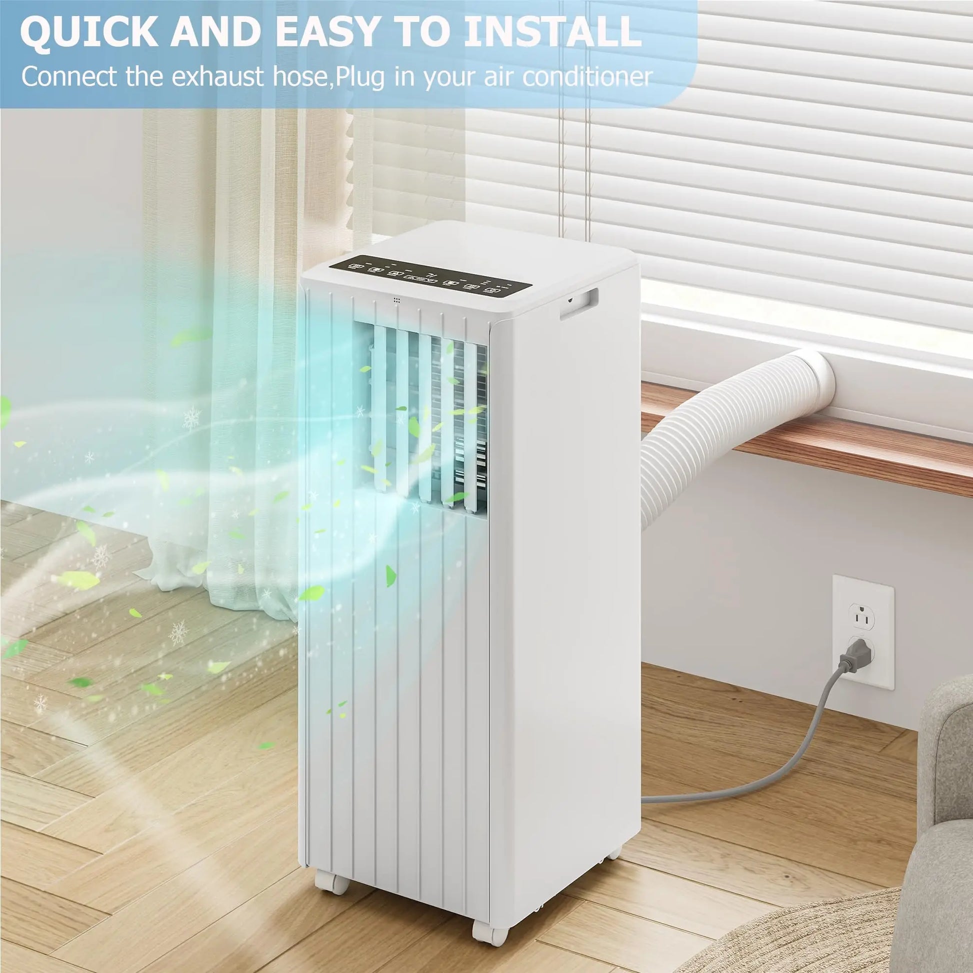 8,000 BTU Portable Air Conditioner – Remote Control AC Unit for Rooms up to 350 Sq. Ft.