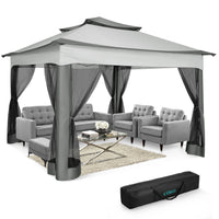 11x11 Pop Up Gazebo Tent with Mosquito Net & Canopy
