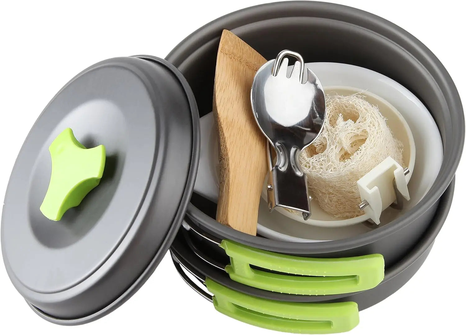 Camping Cookware Mess Kit for Backpacking – 10-Piece Set