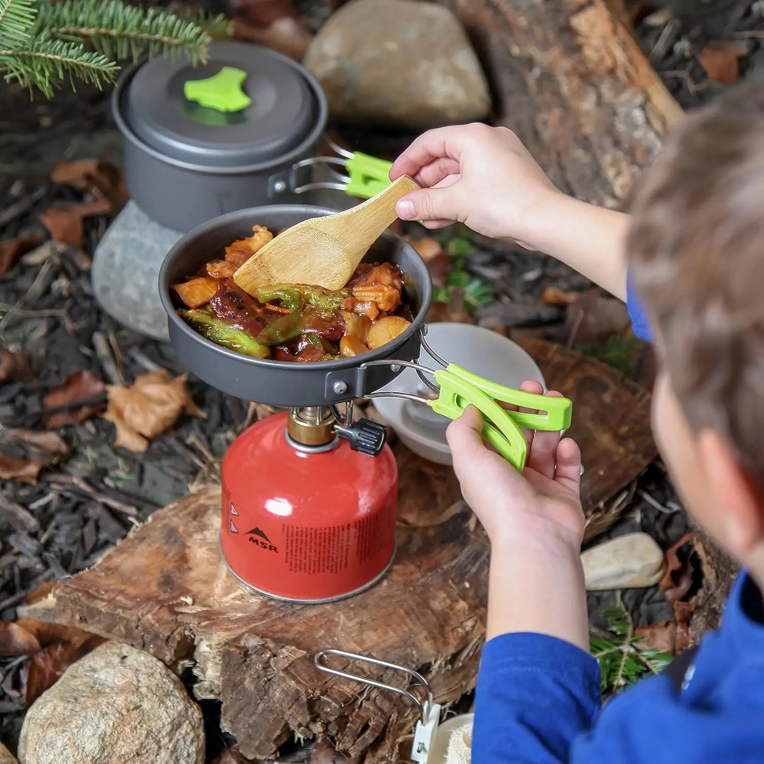 Camping Cookware Mess Kit for Backpacking – 10-Piece Set