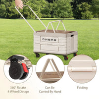 360° Rotating Foldable Storage Cart – Mobile Organizer with Silent Wheels