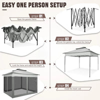11x11 Pop Up Gazebo Tent with Mosquito Net & Canopy