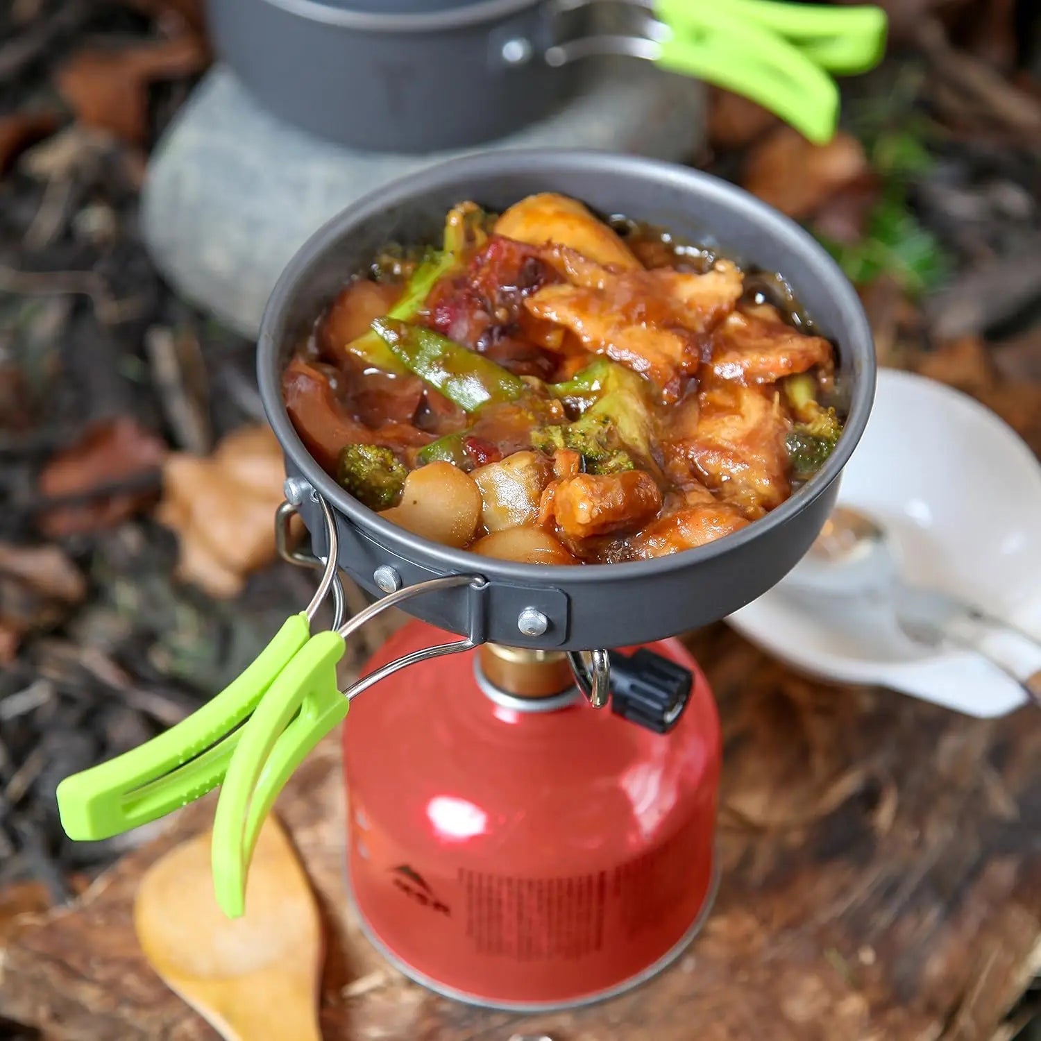 Camping Cookware Mess Kit for Backpacking – 10-Piece Set