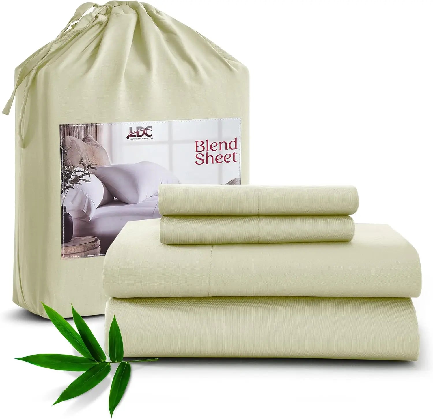 LUX Décor Bamboo Viscose Sheet Set – Soft & Breathable Bamboo Blend Bedding with Deep Pocket Fitted Sheet