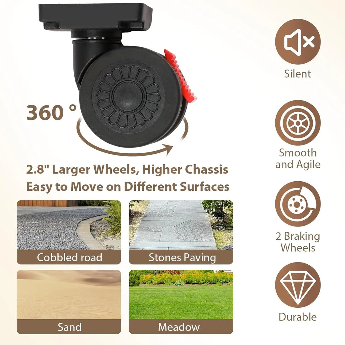 360° Rotating Foldable Storage Cart – Mobile Organizer with Silent Wheels