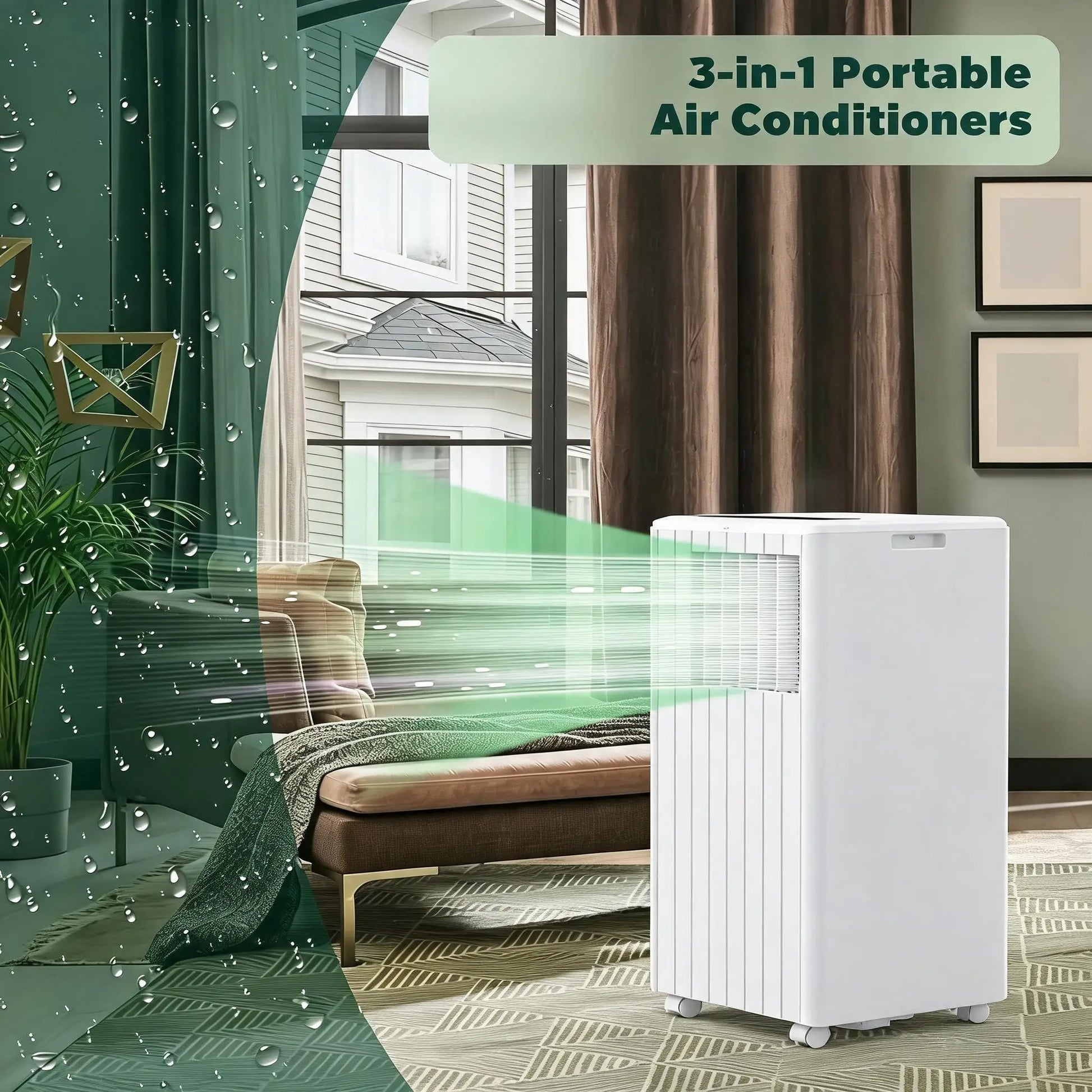 8,000 BTU Portable Air Conditioner – Remote Control AC Unit for Rooms up to 350 Sq. Ft.