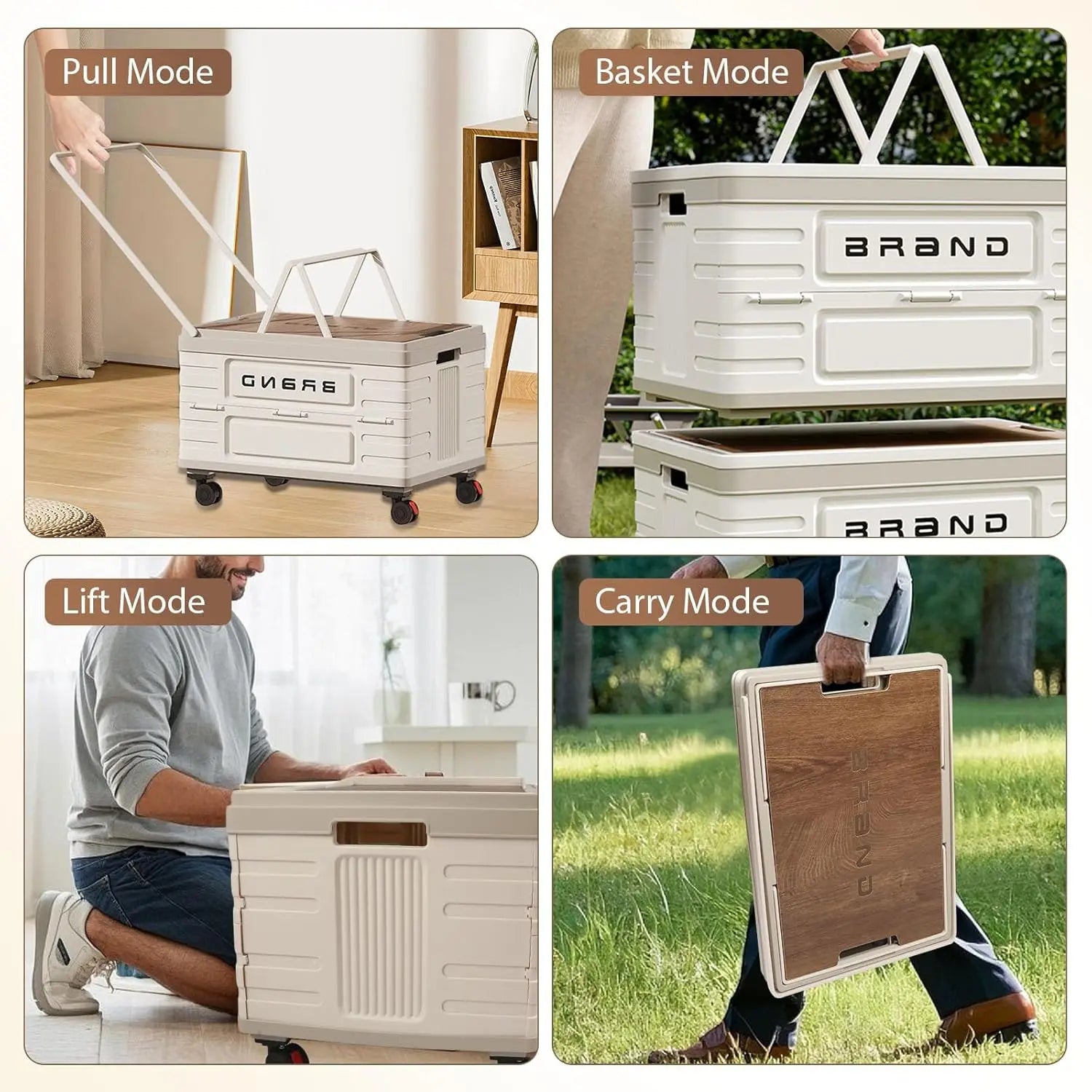 360° Rotating Foldable Storage Cart – Mobile Organizer with Silent Wheels