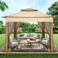 11x11 Pop Up Gazebo Tent with Mosquito Net & Canopy