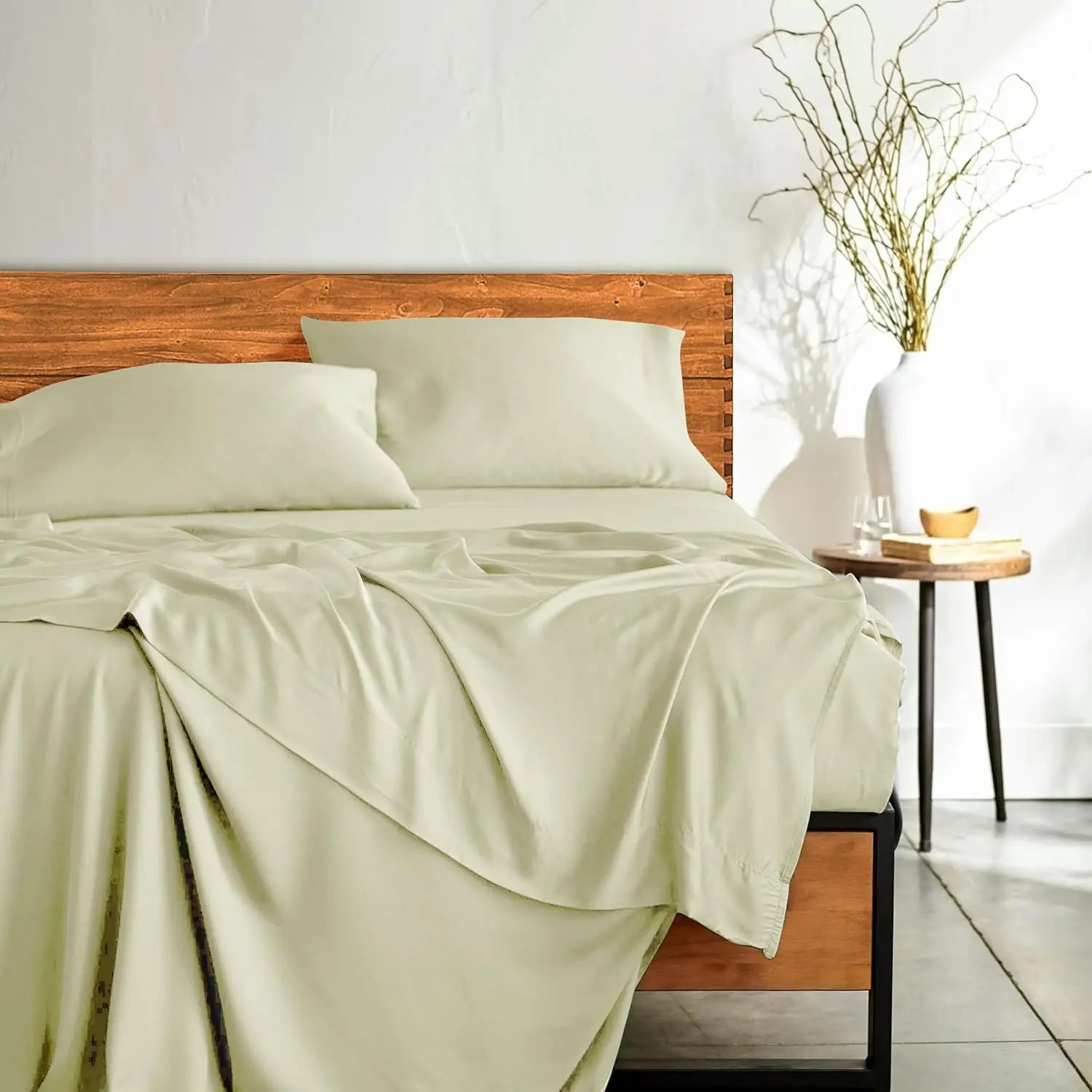 LUX Décor Bamboo Viscose Sheet Set – Soft & Breathable Bamboo Blend Bedding with Deep Pocket Fitted Sheet