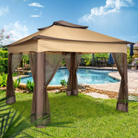 11x11 Pop Up Gazebo Tent with Mosquito Net & Canopy