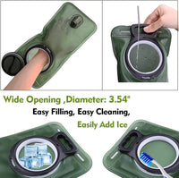 2L Hydration Bladder for Hiking – Leak-Proof Water Reservoir Military Green