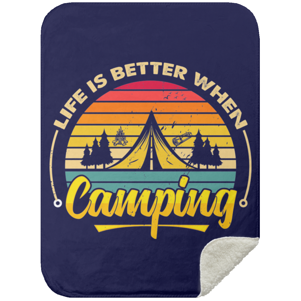 Mink Sherpa Blanket 30x40_Life Is Better_Camping