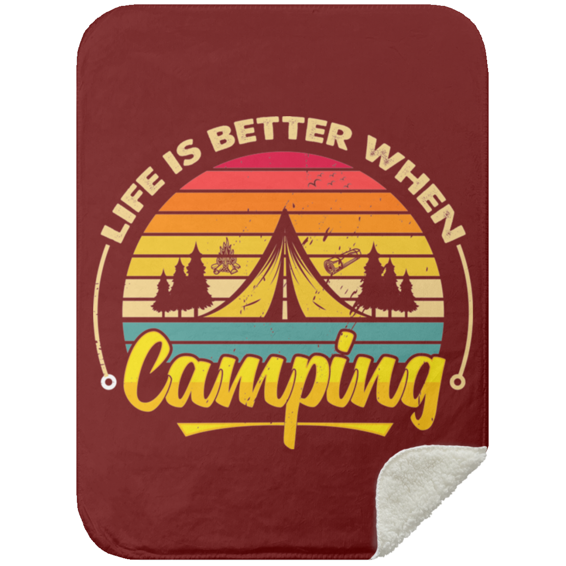 Mink Sherpa Blanket 30x40_Life Is Better_Camping