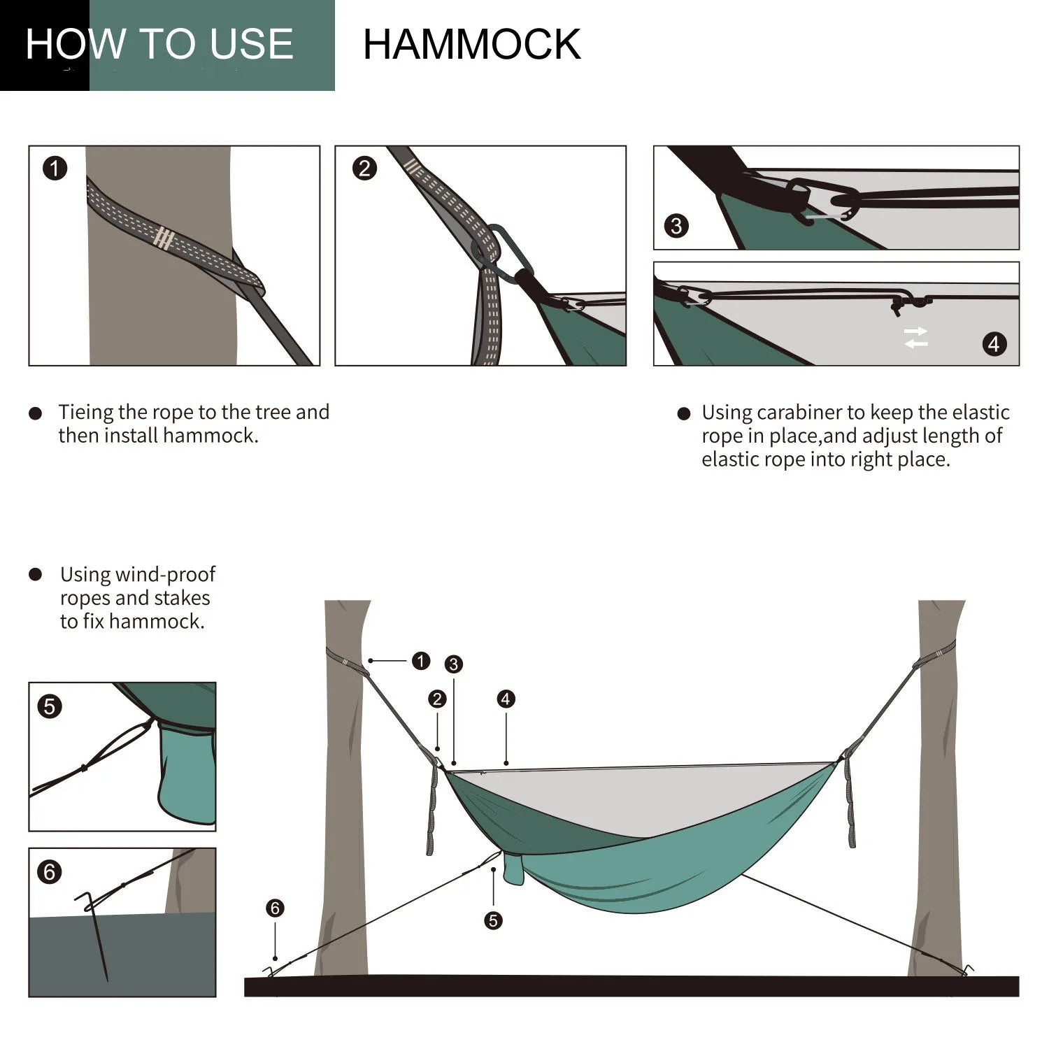 Camping Hammock with Mosquito Net & Rain Fly