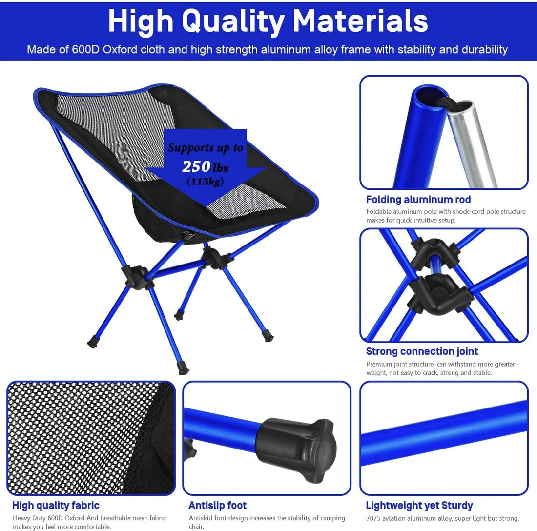 Portable Folding Chair – Ultralight Aluminum for Camping & Hiking