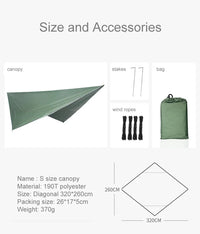 Camping Hammock with Mosquito Net & Rain Fly