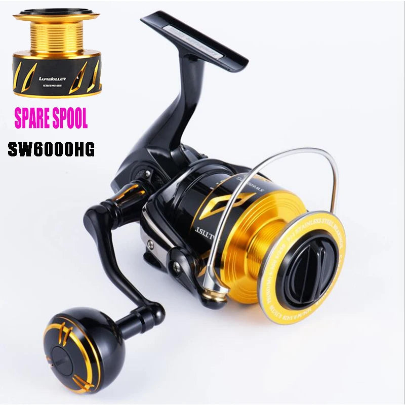 Full Metal Saltwater Spinning Jigging Reel – Heavy Duty Ocean Fishing Reel with 35KG Drag