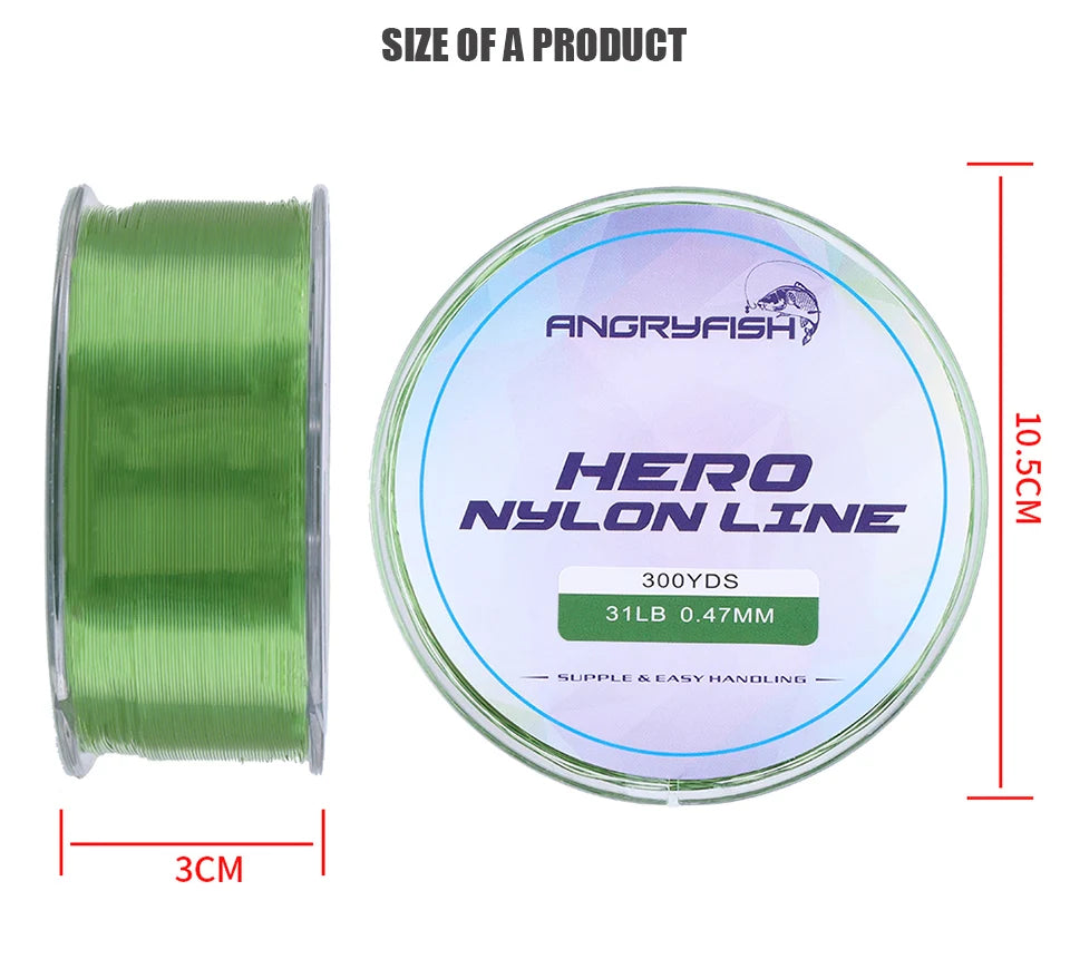 Super Strong Nylon Fishing Line – Heavy Duty Monofilament Fishing Wire (300YD)