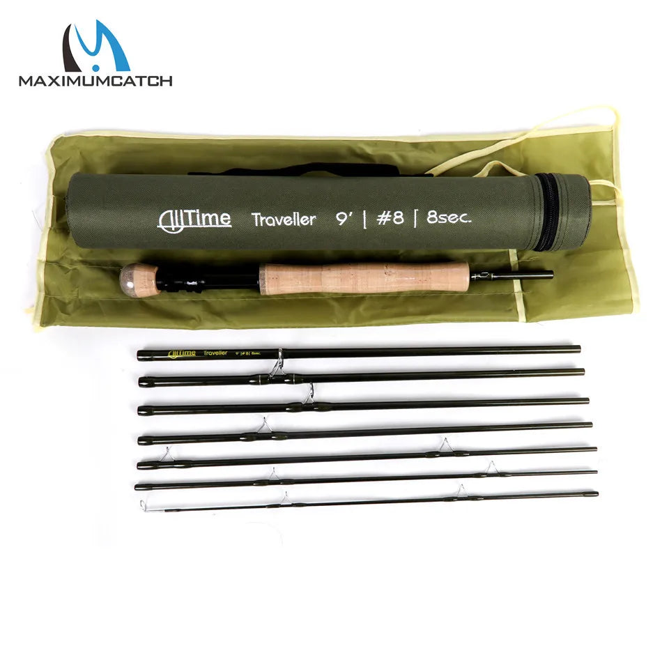 Ultra Compact Carbon Fiber Travel Fly Rod – Fast Action Freshwater Fly Fishing Pole