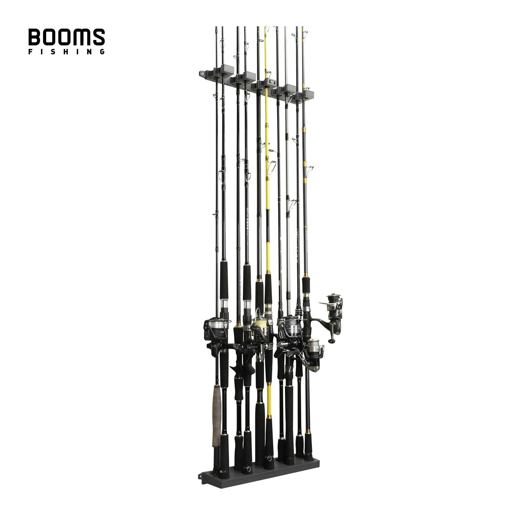 Heavy Duty Wall Fishing Rod Holder Rack – Vertical Storage Organizer for Up to 10 Rods