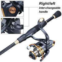 Sougayilang Telescopic Fishing Combo 1.8m 2.1m 2.4m Carbon Fiber Rod and 5.5:1 13+1BB Spinning Fishing Reel Fishing Kit Pesca