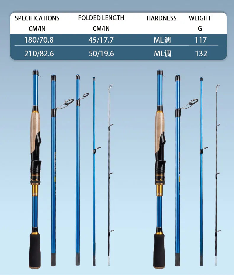 Heavy Duty Carbon Fiber Fishing Rod & Reel Combo – Portable 4/5 Section Spinning Fishing Set with 3000 Reel