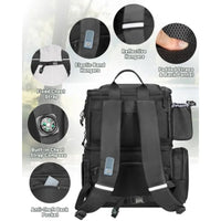 Fishing Backpack with 4 Tackle Boxes Fishing Bag with Rod Holder and Safety Compass and Cooler Gifts for Fishermen