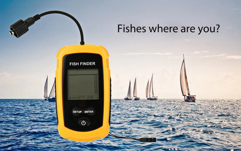 Alarm 100M Portable Sonar Fish Finders 45 degrees Sonar Coverage Echo Sounder Alarm Transducer Lake Sea Fishing