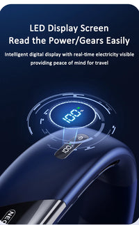 Wearable Neck Fan with LED Display – 360° Portable Cooling Fan, 5 Speeds & Low Noise Design