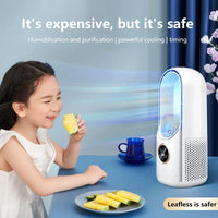 Portable Mini Air Cooler Fan – USB Bladeless Cooling Fan with 6 Speeds & Timer