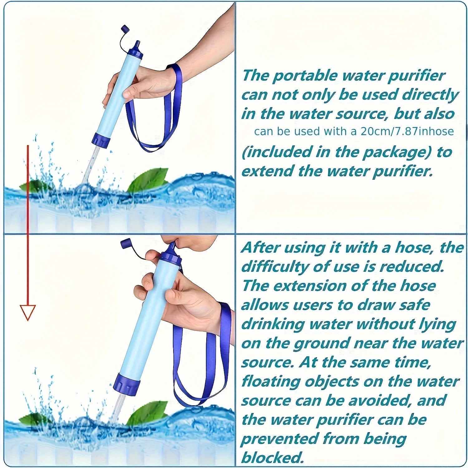 Personal Water Filter Straw for Hiking & Survival Gear