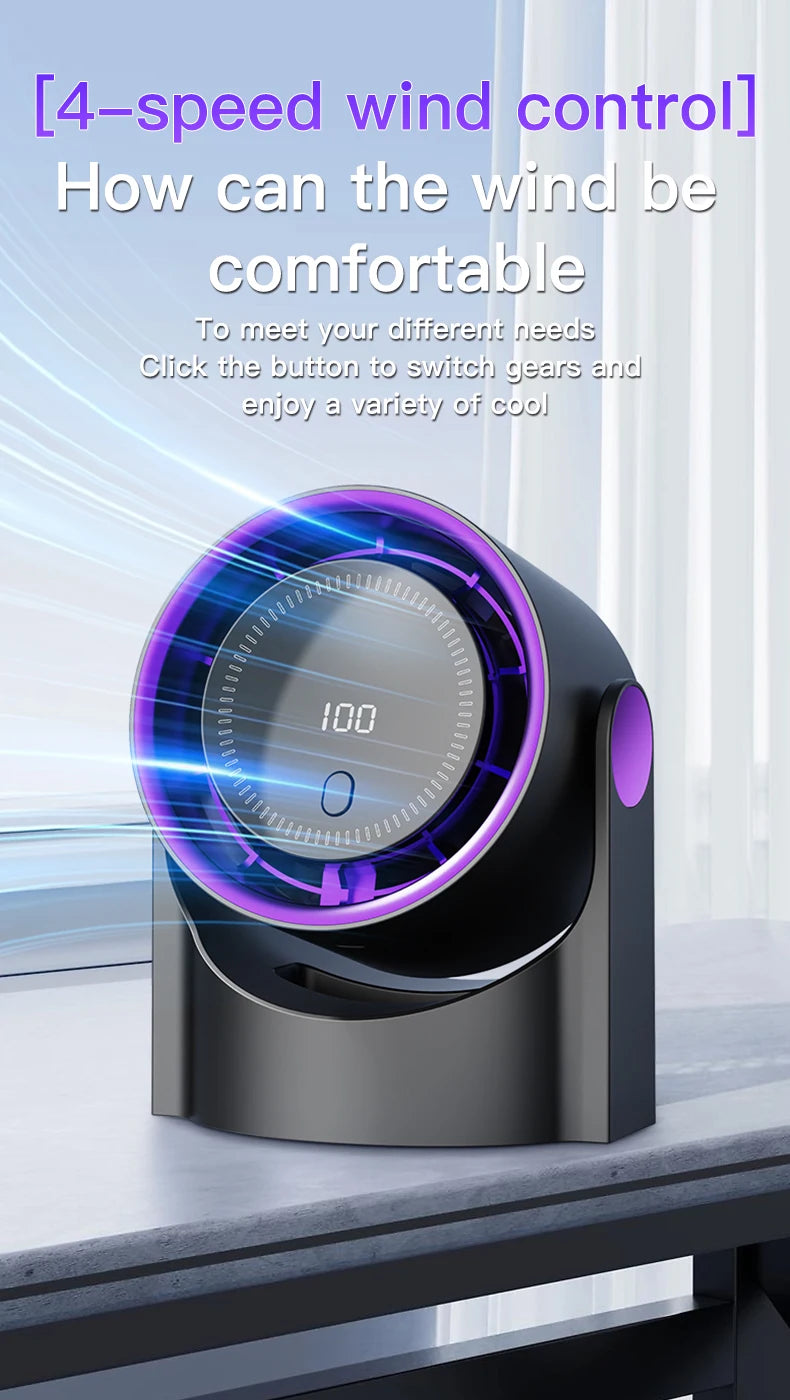 TINSOL Wireless Desktop Air Circulator Fan – Quiet Portable Fan for Desk, Wall & Ceiling Use