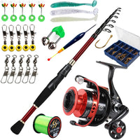 Heavy Duty Carbon Fiber Spinning Fishing Combo – Rod, Reel, Line & Accessories Set
