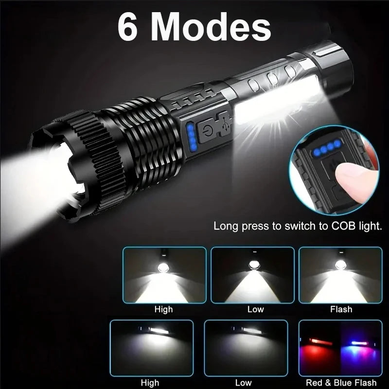Rechargeable Tactical LED Flashlight for Camping