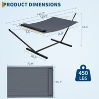 Double Hammock with Steel Stand & Quilted Pad